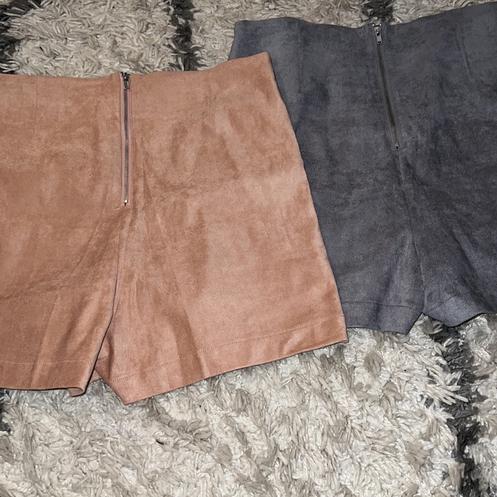 2 pair bundle faux-suede dress shorts - Picture 4 of 4